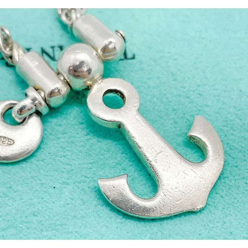 Tiffany & Co. Anchor Keychain Key Ring Sterling Silver Keyring